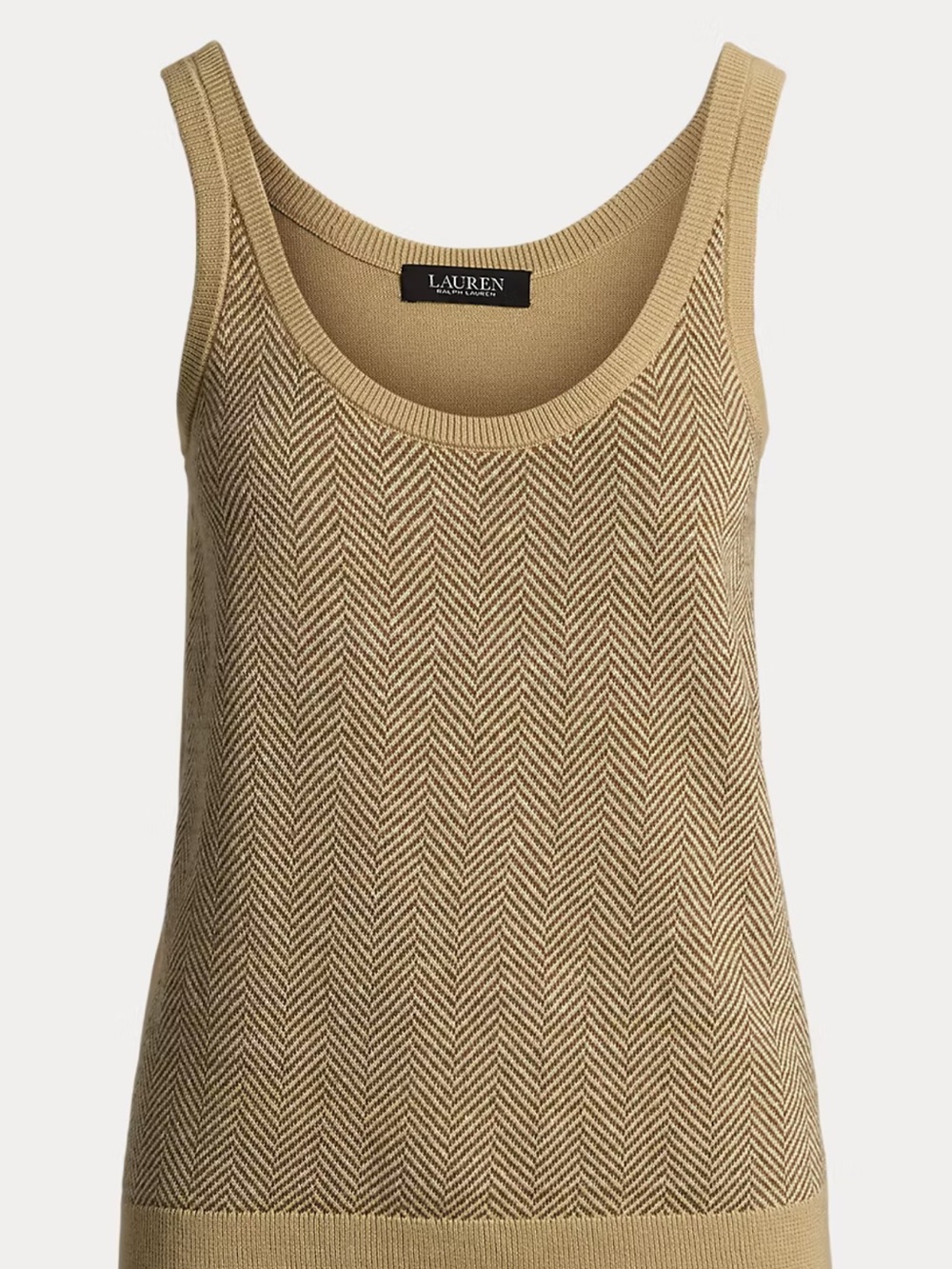 Lauren Ralph Lauren Herringbone & Jersey Sweater Tank Top M,  Linen/Cotton NWT